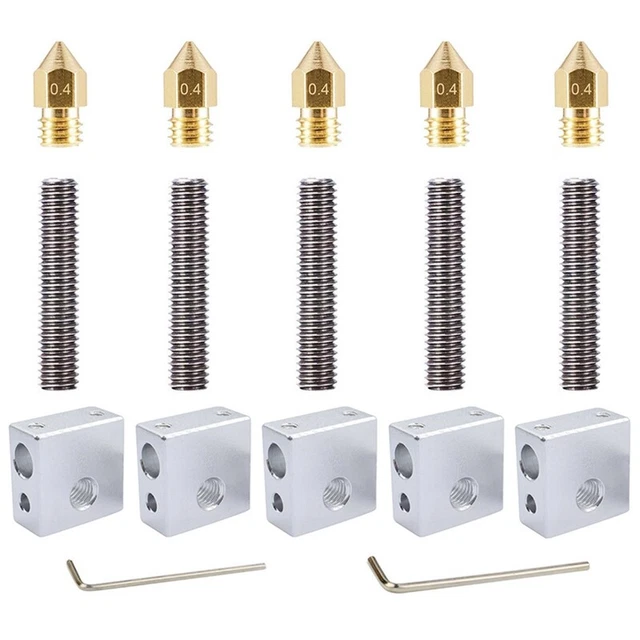 Kit Hotend Assembiato Per Stampante 3D Ender MK8 – Ugello 0.4mm, Blocco Riscaldatore In Alluminio, Termistore, Tubo 30mm, 12V 40W