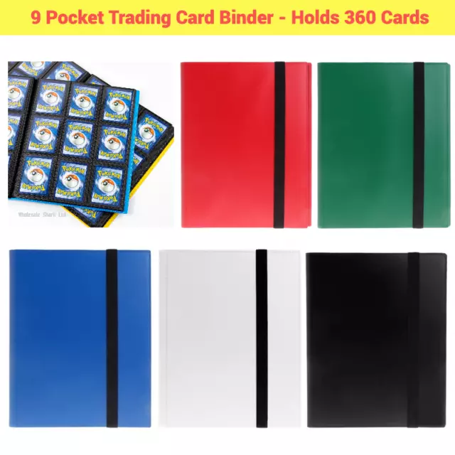 Trading Card Binder 9 Pocket Folder Album A4 Pokemon/MTG - Holds 360 Premium UK