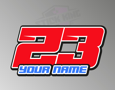 3 X Custom Racing Numbers & Name - Vinyl Stickers/Decals Race Motorbike Mx Track