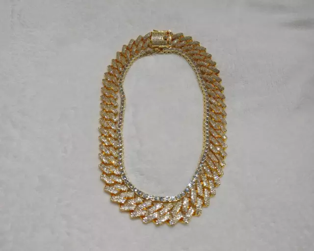 CUBAN CHAIN MEN'S Heavy Necklace, Color: Gold, Approximately 20''+18 ...