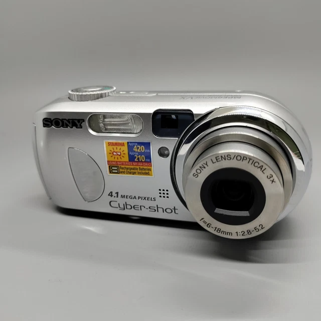 Sony Cybershot DSC-P73 4.1MP Compact Digital Camera Silver Tested