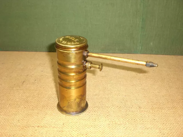 Vintage Eagle No 66 Brass Oil Can Oiler Finger Pump Lubricator Tool Usa