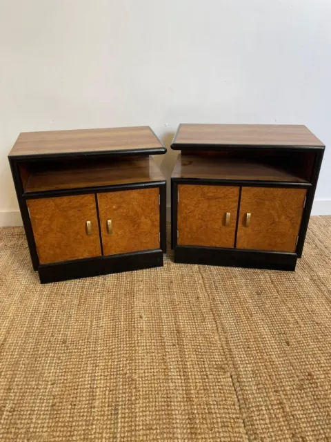 Pair of 20th Century Antique Art Deco Bedside Cabinets / Lamp Tables