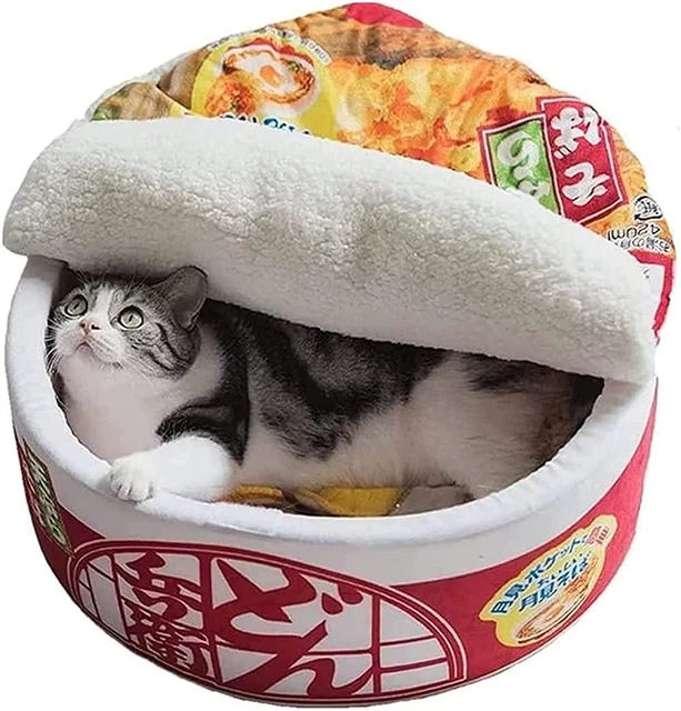 Ramen Noodle Cat Bed,Dog Bed,Cute Cat Bed,Keep Warm and Super Soft Creative Pet