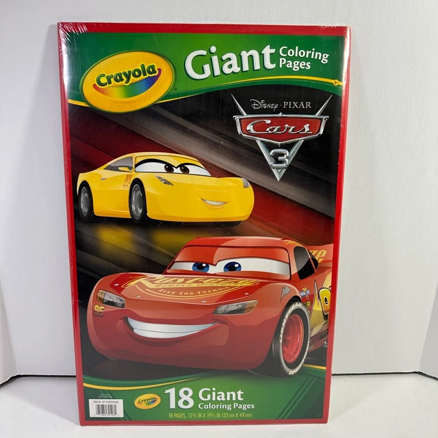 DISNEY PIXAR CARS 3 Crayola Giant Coloring Pages 18pgs Book 13x20
