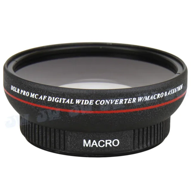 67MM HD Wide Angle Macro Lens for Canon T4i T5i 700D 650D 7D 60D 18-135MM 17-85M 2