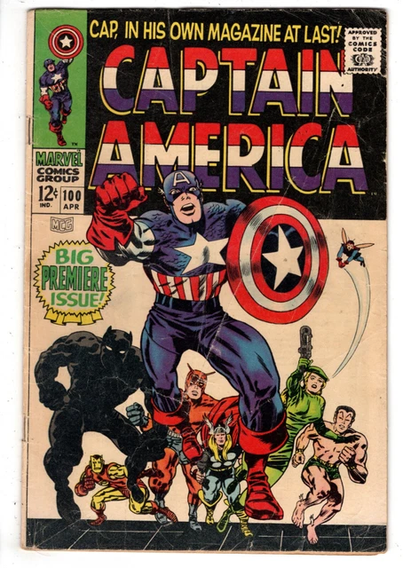 Captain America #100 (1968) - Grade 4.0 - 1St Issue - Origin Story Retold!