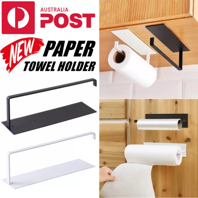Paper Towel Holder Rack Hanger Kitchen Shelf Organizer Under Cabinet Roll Cup