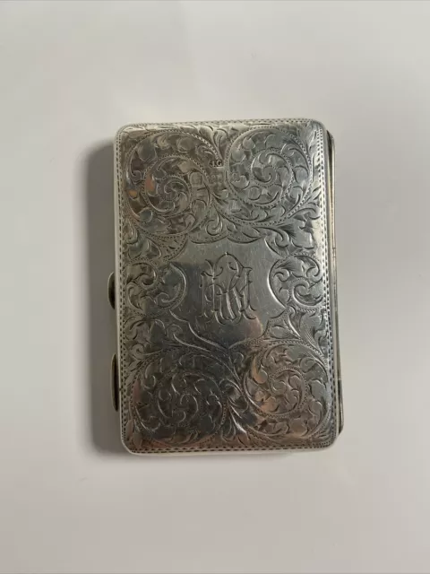 Victorian Silver Silver aide memoire Card Case Birmingham 1902 joseph gloster