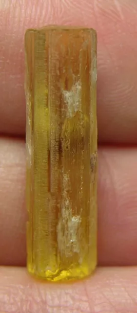 8.50ct Pakistan Raw Rough Yellow Beryl Heliodor Stick Crystal Specimen 23.00mm