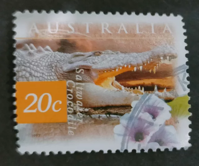 Australian Stamp USED 1997 Fauna and Flora Crocodylus porosus & Ipomoea aquatica