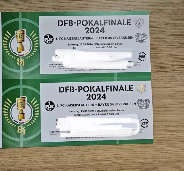 2 TICKETS FÜR das DFB Pokalfinale in Berlin am Samstag, den 25.05.2025