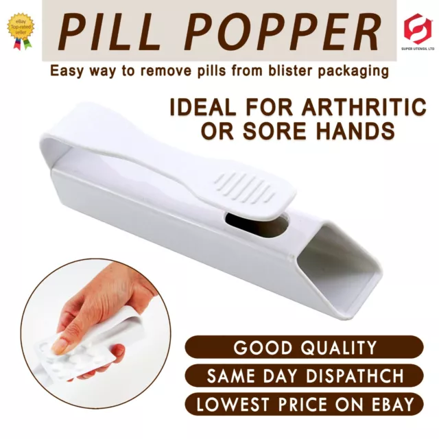 White Pill Remover & Dispenser Tablets Medicine Pill Popper Pill Puncher Remover