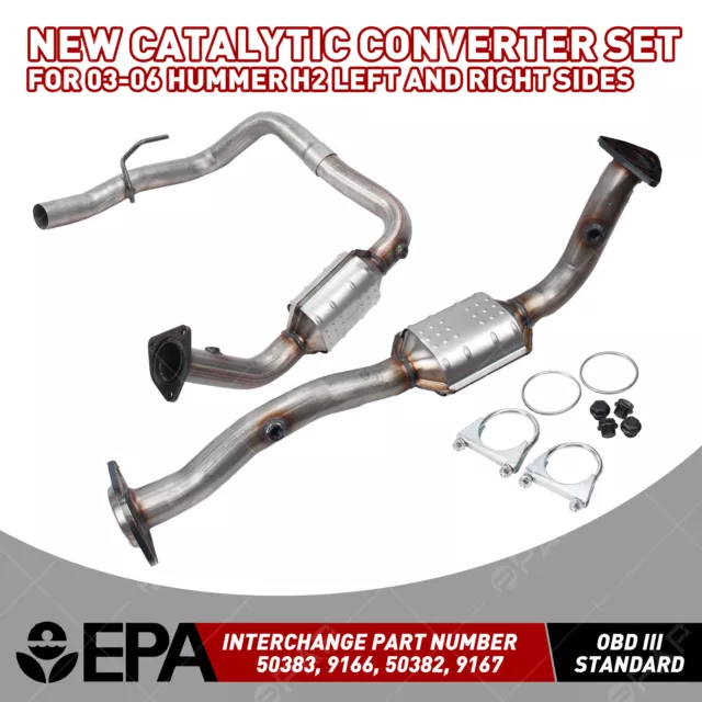 Catalytic Converter Set for 03-06 Hummer H2 Left and Right Sides USA