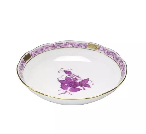 Herend Apponyi Flower Purple Lilac Deep Plate Dish Bowl 13.5cm Chinese Bouquet