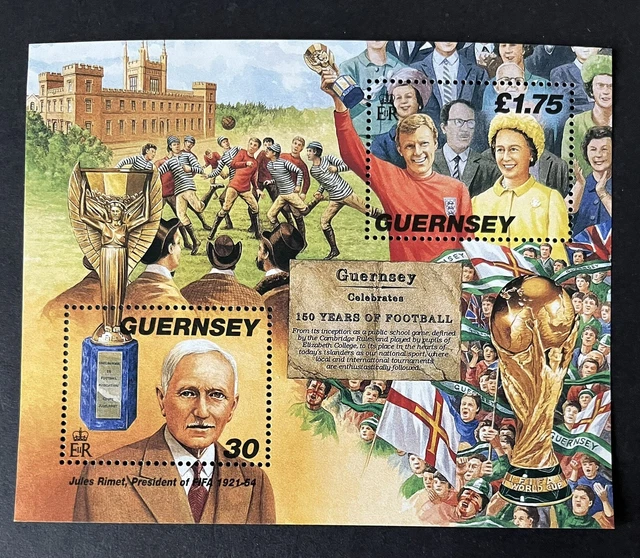 GUERNSEY 1998 MNH 150th ANNIVERSARY CAMBRIDGE FOOTBALL MINISHEET SHEETLET MS780