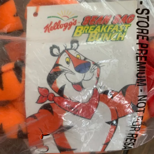 Tony the Tiger Sitzsack Frühstücksbündel 1997 ""Kellogg's Frosted Flokes"" Neu in Verpackung 2