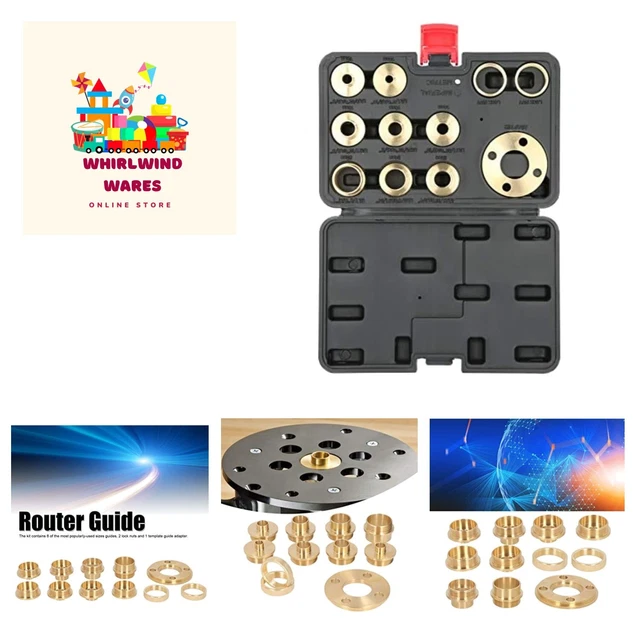 ROUTER TEMPLATE GUIDE Set, 11pcs Solid Brass Template Guide Bushing Set