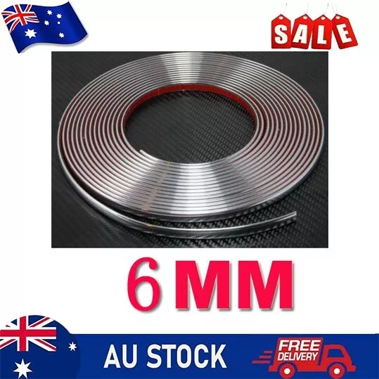 6mm*15m/Chrome Self Adhesive Car Detail Edging Styling/Moulding Trim Strip Decor