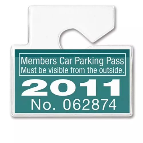 HORIZONTAL CAR PARKING Pass Permit Holder -Clear Plastic Rear View Mirror  Hanger $6.99 - PicClick