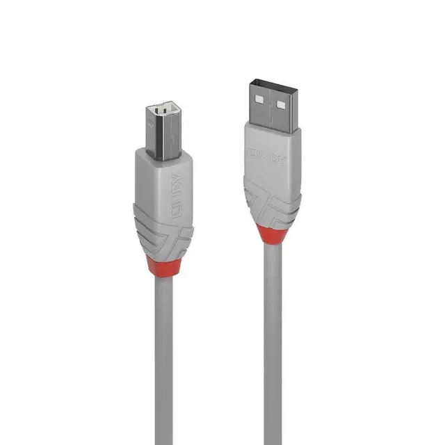 LINDY 36684 USB 2.0 Type A to B Cable - Anthra Line Grey, 3m