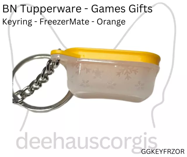 Brand New in Packaging Tupperware Games Gift Keyring - Freezermate - Orange