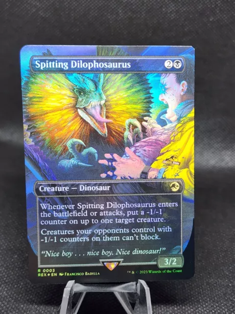 MTG - [FOIL] Spitting Dilophosaurus (Borderless) - Jurassic World Collection