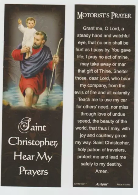 *Devotional Bookmark-"Motorists Prayer" /Saint Christopher, Hear My Prayers/
