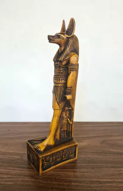 11.42" Elegant Ancient Egyptian God Anubis Sculpture - Stunning Stone Craft