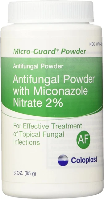 Micro-Guard Powder Antifungal. Contains 2% Miconazole Nitrate. Works Well Under