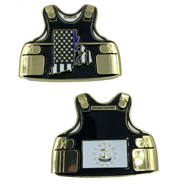 C001 RHODE ISLAND LEO Thin Blue Line Police Body Armor State Flag