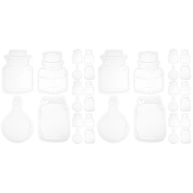 40 PCs transparente dekorative Aufkleber Glaswarenflaschenform Aufkleber