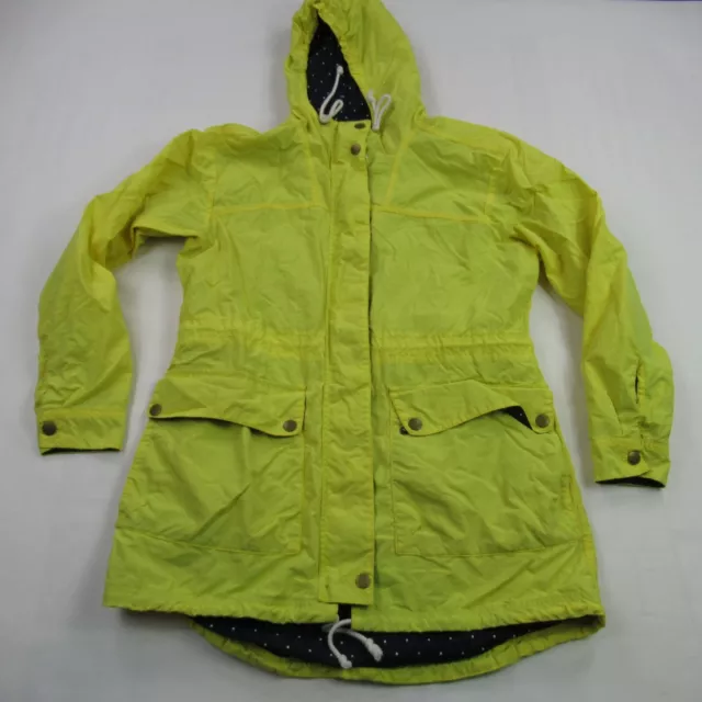 Columbia PFG Jacket Womens Medium Full Zip Yellow Hood Pockets Lightweight