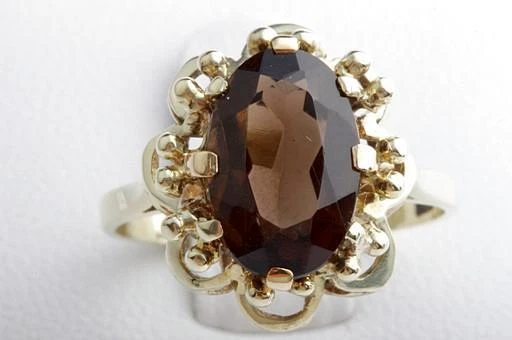 Ring Rauchtopas 585 14K Gelb Gold Gr. 55 .