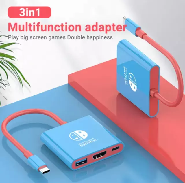 Portable Nintendo Switch Docking Station TYPE-C Hub with HDMI and USB 3.0 Gaming