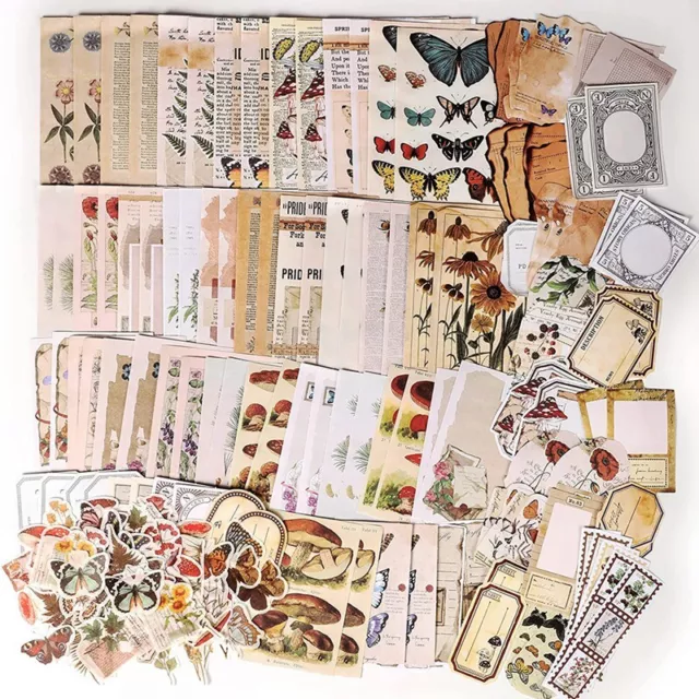 100 Pieces Vintage Scrapbook Supplies Pack for Art Journaling Junk Journal  Plan