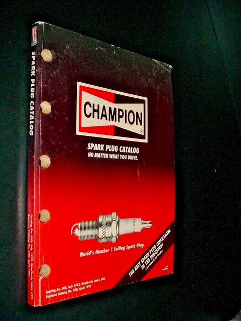 1992 Champion SPARK PLUG CATALOG Weatherly 500 Reference Book Manual 1920s-1992