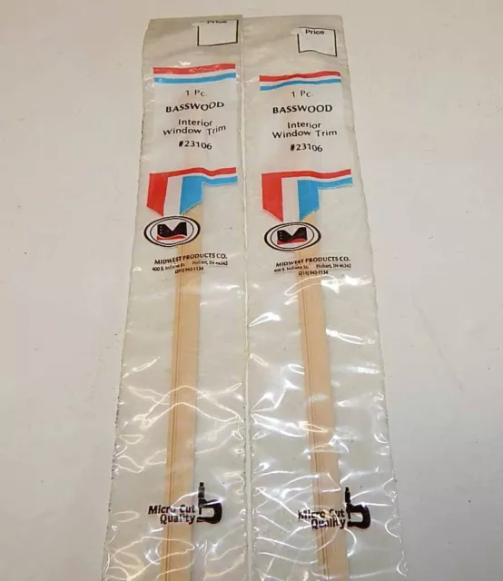 Midwest Window Trim For Doll Houses Basswood 24" 2 Pieces- 23106