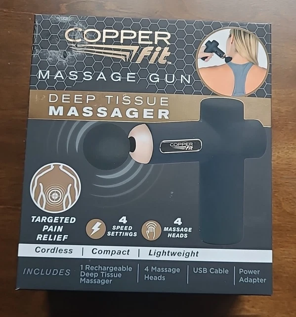 COPPER FIT PERCUSSION Massage Gun w/ 4 attachments, Cordless