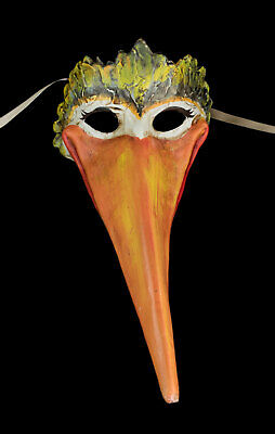 Mask from Venice Stork Bird Long Bec Paper Mache Handmade Single 22632 W7 2