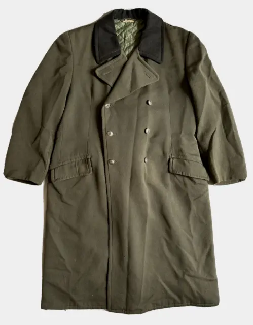 VTG WWII East German Greatcoat Overcoat Dark Collar m52-2 Military