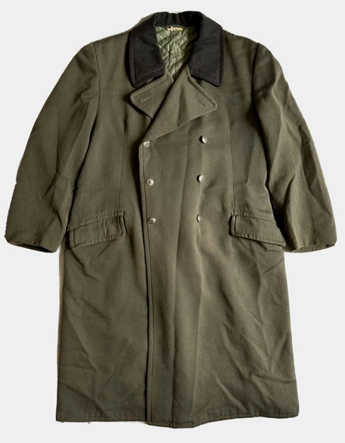 VTG WWII East German Greatcoat Overcoat Dark Collar m52-2 Military VTG WWII East German Greatcoat Overcoat Dark Collar m52-2 Military
