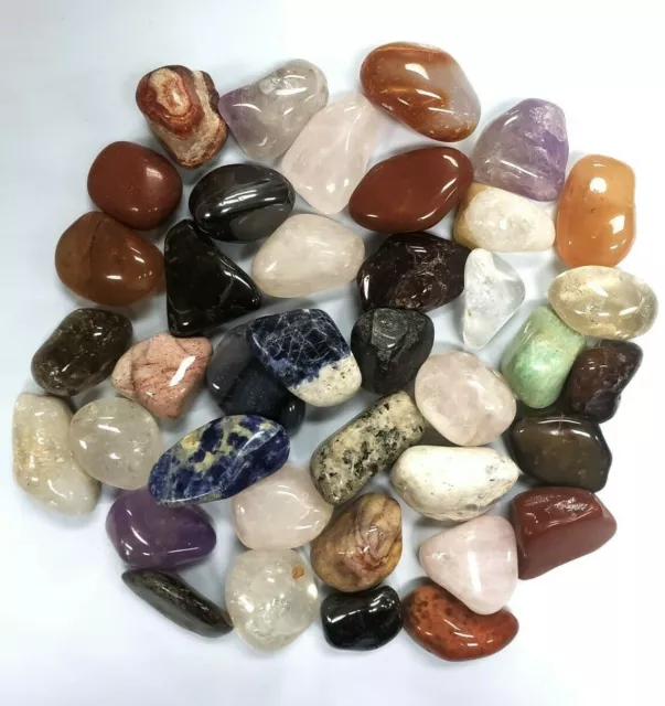 Tumbled Crystal Stones 1 LB to 2 LBS Mixed Lot Polished Rocks - Healing Crystals
