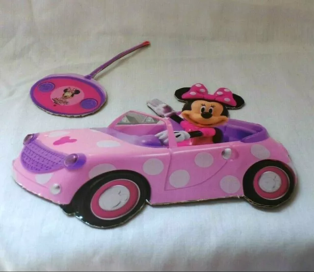2 piezas Minnie Mouse control remoto coche de carreras juguete cartón recortado troquelado rosa