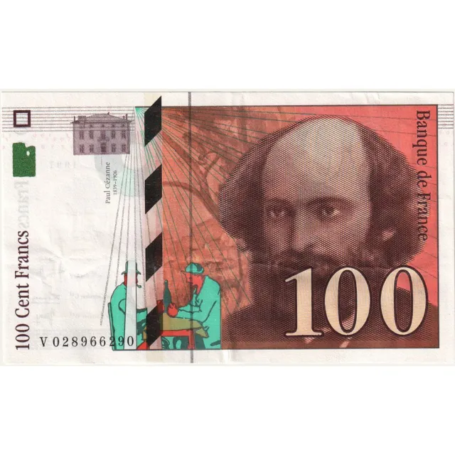[#635432] France, 100 Francs, Cézanne, 1997, V 028966290, UNC(60-62), Fayette:74