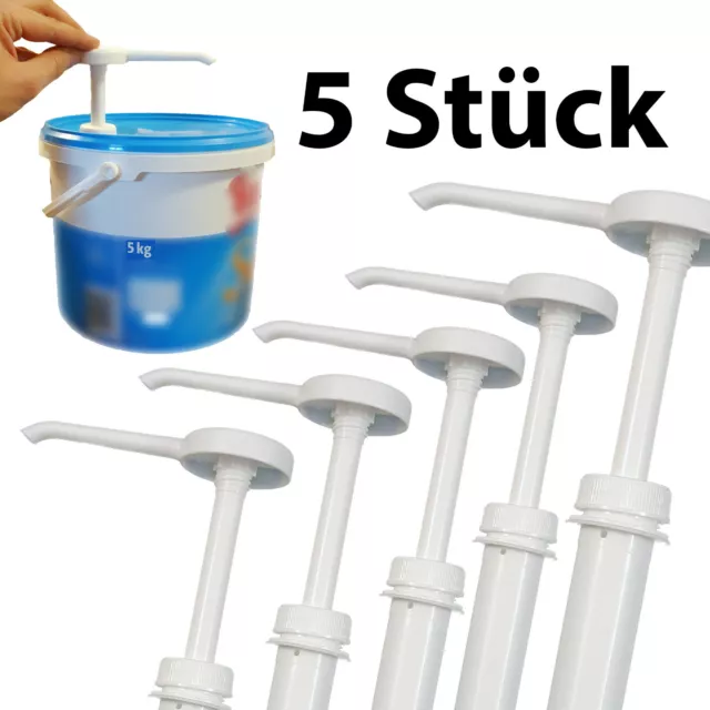 5 Stück Dosierpumpe Senfpumpe Ketchuppumpe Spender - für 5 Kg / 10 Kg Eimer