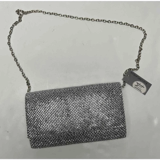 Jessica McClintock Women's Diamond Mesh Cassie Clutch Silver One Size #104A