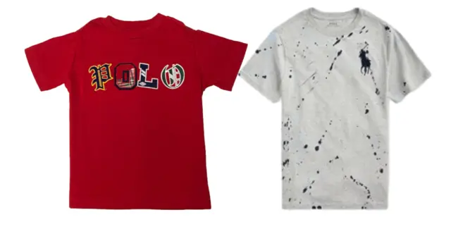 Ex Ralph Lauren kids Patches T Shirt 2 PACK Age 14 / 16 years STOCK CLEARANCE