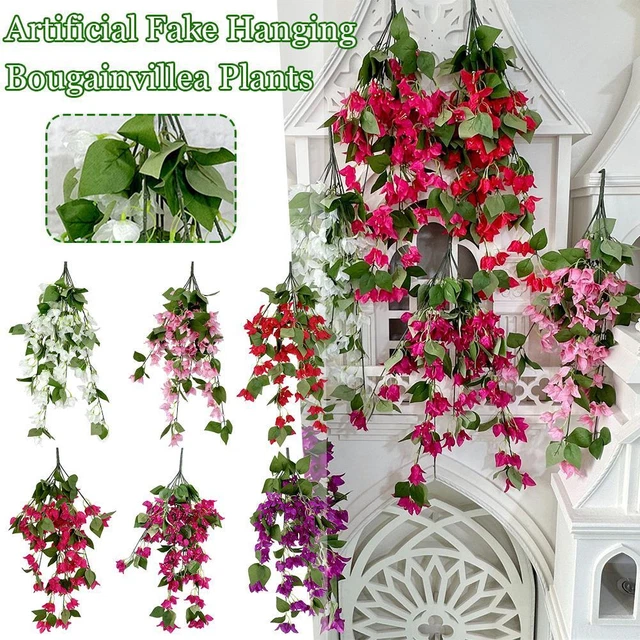 Finto Albero Di Bouganvillea Pensile 1,8 M - Pianta Artificiale Rosa Viola Per Decorazione Interni/Esterni - 2