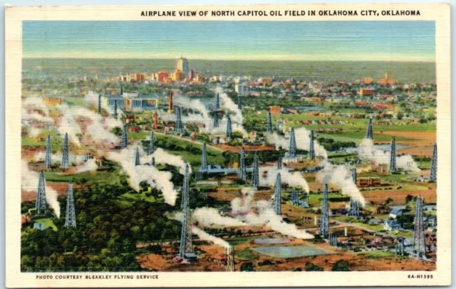 Postcard - Airplane View of North Capitol Oil Field in Oklahoma City, Oklahoma